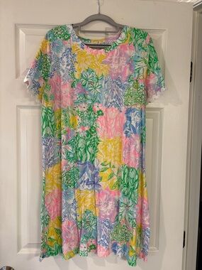 Colorful Lilly Pulitzer Floral Patchwork Shift Dress
